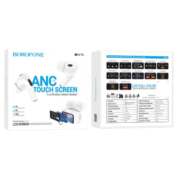 BOROFONE TWS BLUETOOTH EARPHONES BW76 BROCADE ANC WHITE - 7